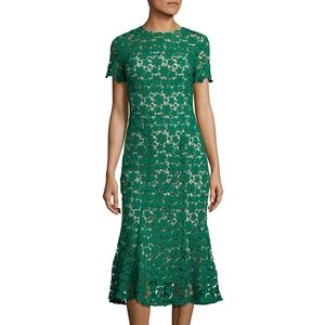 Shoshanna Park Floral Lace Midi Dress